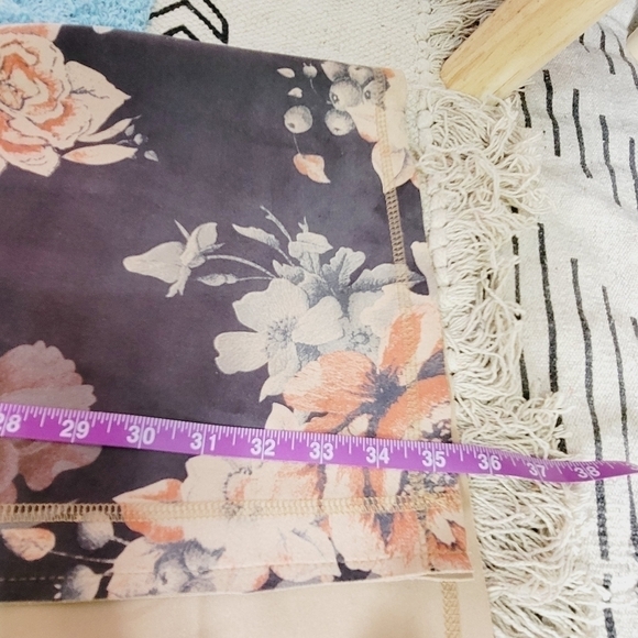 T TAHARI FAUX SUEDE FLORAL OPEN DRAPE JACKET, SZ SMALL - Picture 15 of 16